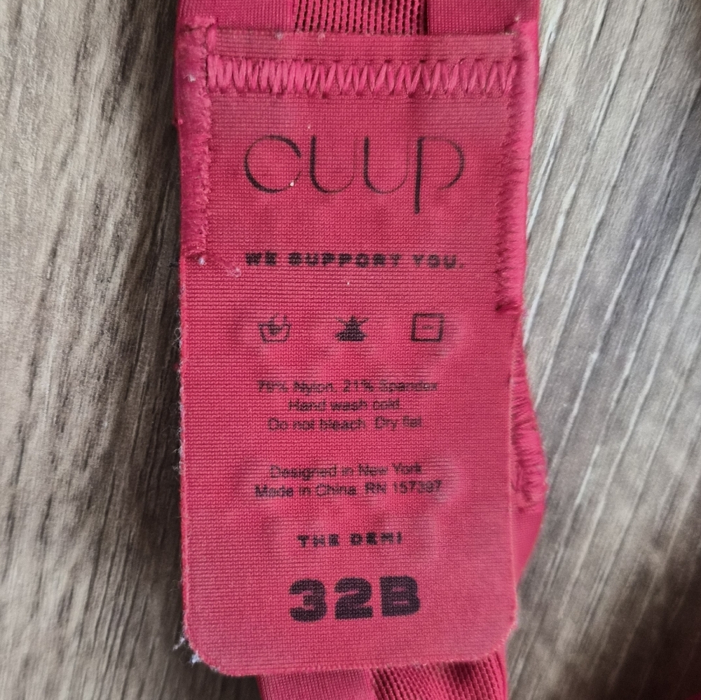 Cuup Deep Red Underwire Bra 32b - image 3